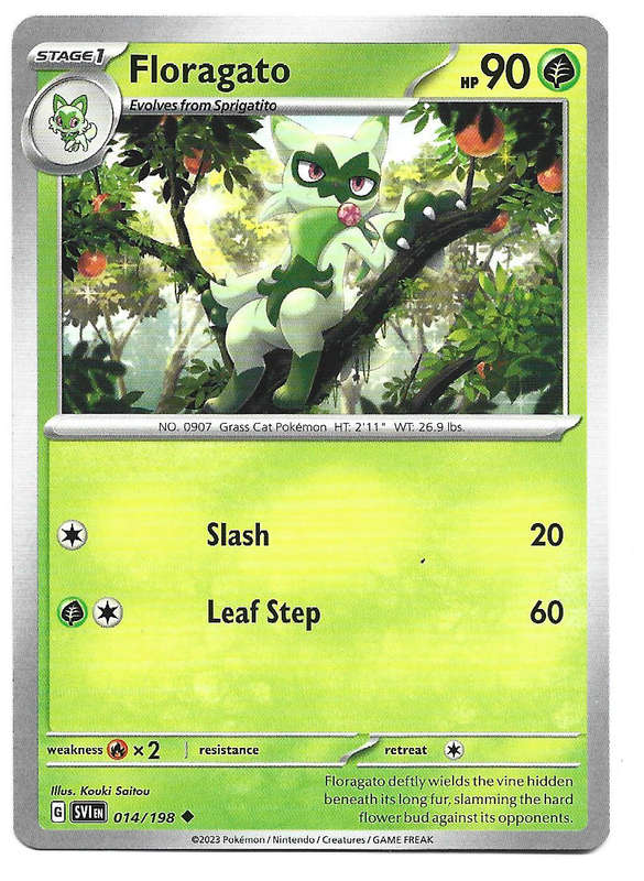 FLORAGATO - COMMON   14/198 POKEMON TCG SCARLET & VIOLET TRADING CARD