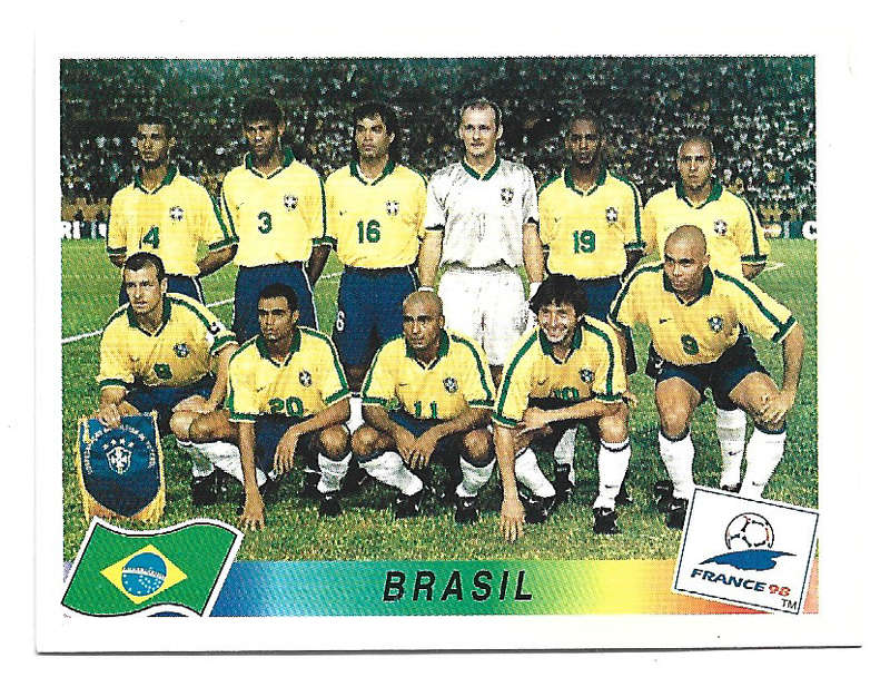 BRAZIL - PANINI FIFA WORLD CUP 1998 FRANCE STCKER COLLECTION - ULTRA RARE TEAM STICKER 14