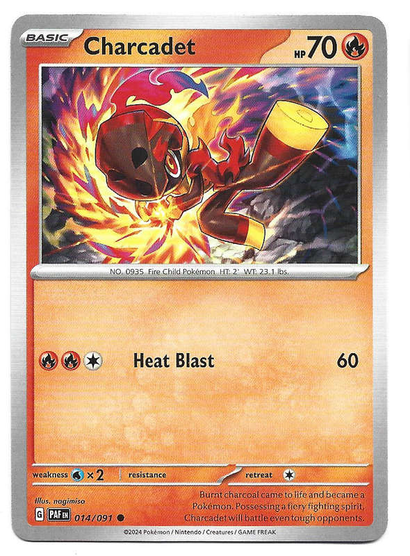CHARCADET -  COMMON 14/91 POKEMON TCG PALDEAN FATES  TRADING CARD
