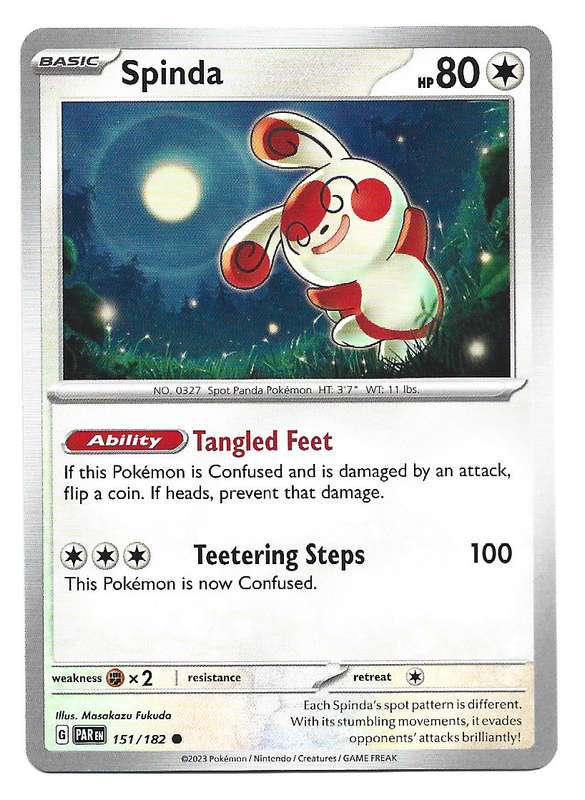 SINDA  -  POKEMON PARADOX RIFT COMMON  151/182 TRADING CARD