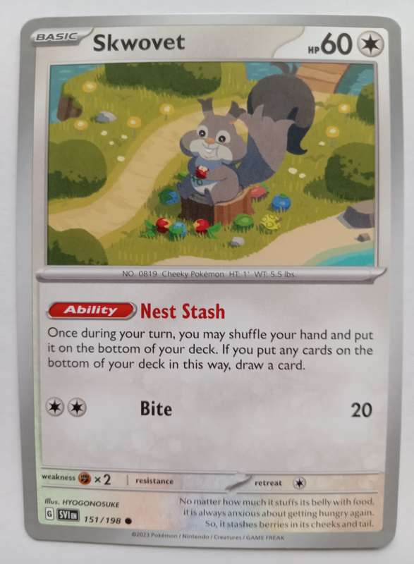 SKWOVET- POKEMON SCARLET & VIOLET 2023  - COMMON TRADING CARD 151/198 - MINT