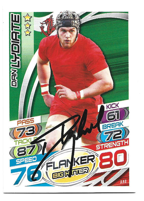 DAN LYDIATE (Wales) - TOPPS `RUGBY WORLD CUP` 2015 - Personally SIGNED TRADING CARD