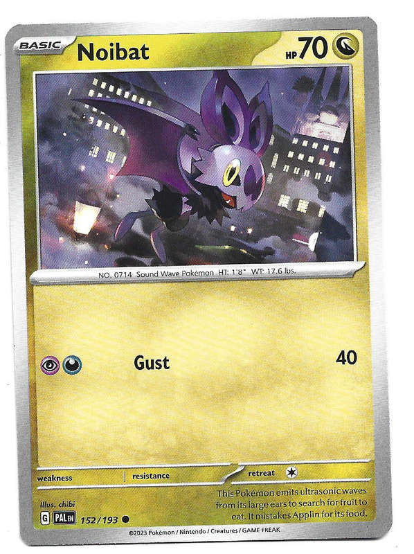NOIBAT -  COMMON  152/193 POKEMON TCG PALDEA EVOLVED TRADING CARD
