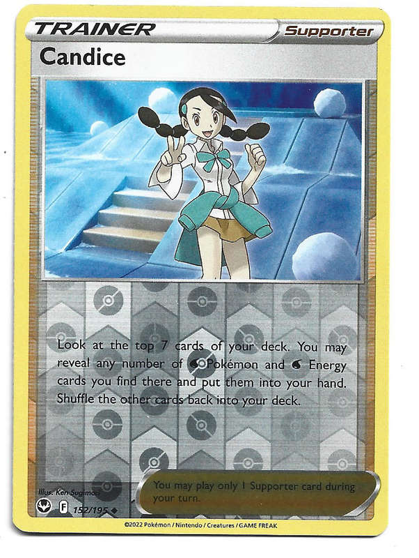 CANDICE - REVERSE HOLO  152/195  POKEMON TCG SILVER TEMPEST TRADING CARD