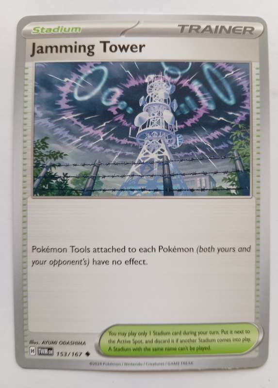 JAMMING TOWER - POKEMON NINTENDO TWILIGHT MASQUERADE  - TRAINER TRADING CARD 153/167