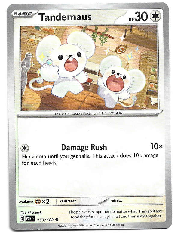 TANDEMAUS - POKEMON PARADOX RIFT  153/182  COMMON TRADING CARD