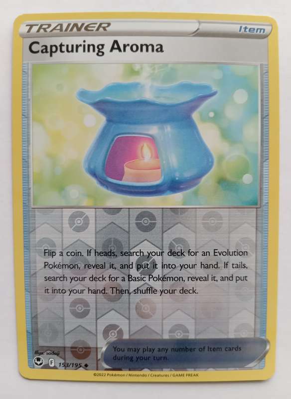 POKEMON CARD - CAPTURING AROMA  REVERSE HOLO CARD 153/195 SILVER TEMPEST - MINT