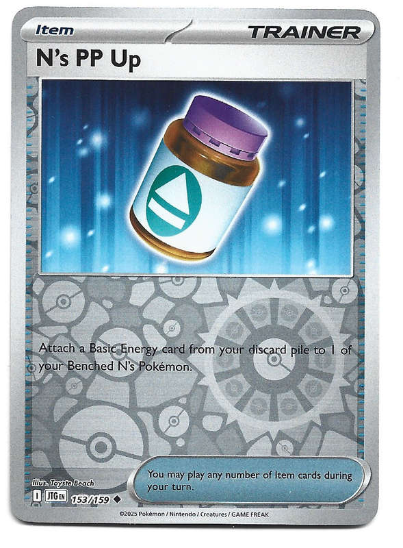 N's PP UP - REVERSE HOLO  153/159 POKEMON TCG JOURNEY TOGETHER TRADING CARD