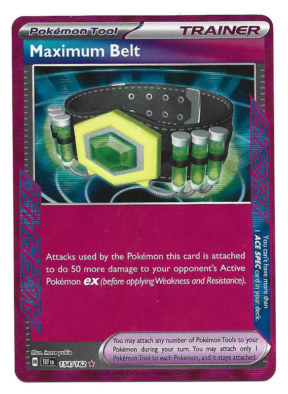 MAXIMUM BELT - ACE SPEC RARE  154/162 POKEMON TCG TEMPORAL FORCES TRADING CARD