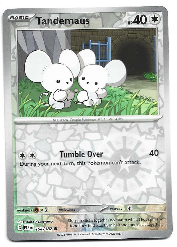 TANDEMAUS  -   REVERSE HOLO POKEMON PARADOX RIFT   154/182 TRADING CARD