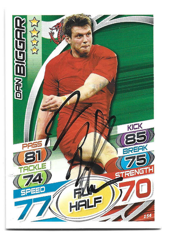 DAN BIGGAR (Wales) - TOPPS `RUGBY WORLD CUP` 2015 - Personally SIGNED TRADING CARD