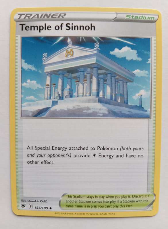 POKEMON CARD - TEMPLE OF SINNOH TRAINER  155/189 ASTRAL RADIANCE 2022 TRADING CARD - MINT