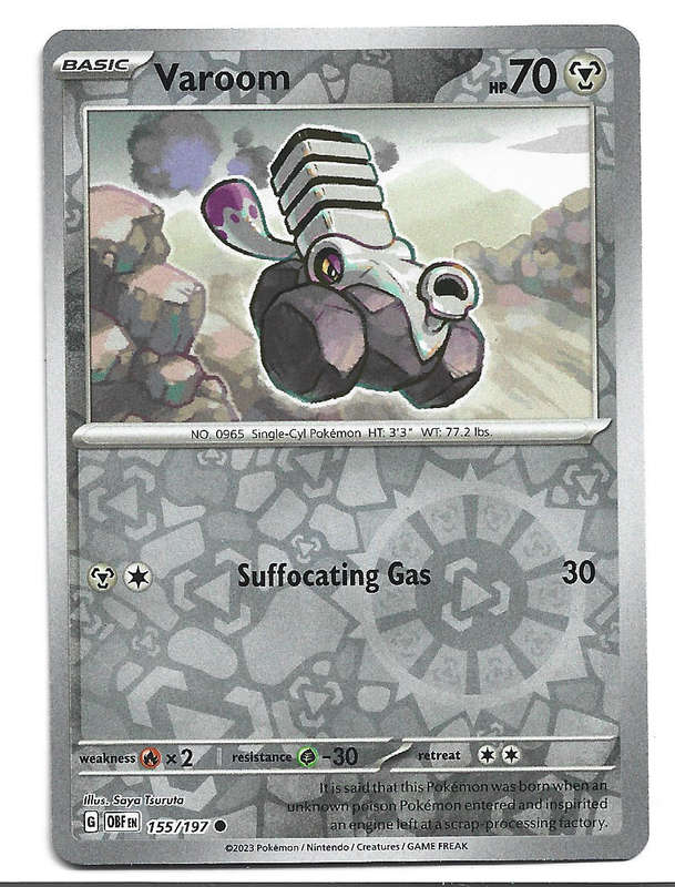 VAROOM - REVERSE HOLO   155/197  POKEMON TCG OBSIDIAN FLAMES TRADING CARD