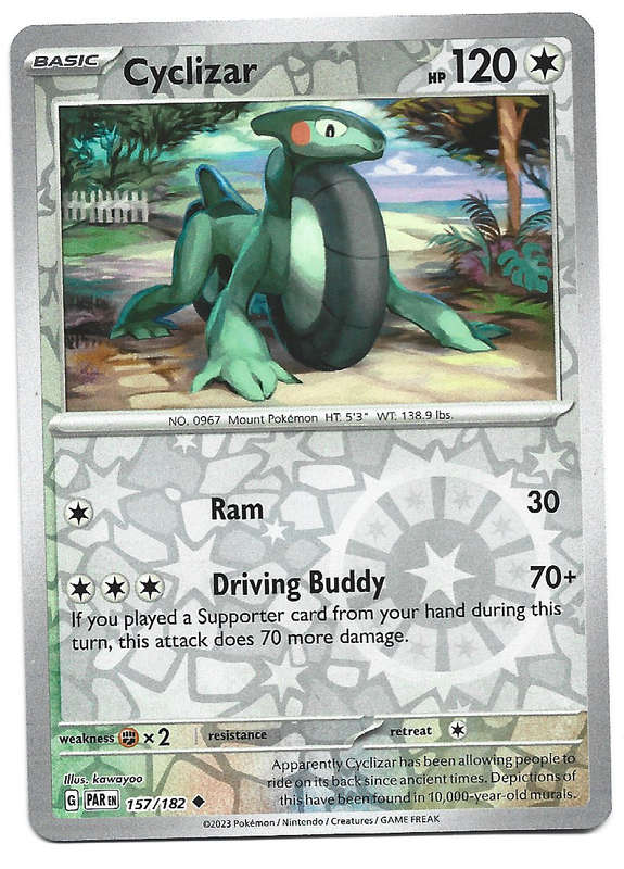 CYCLIZAR  -   REVERSE HOLO POKEMON PARADOX RIFT   157/182 TRADING CARD