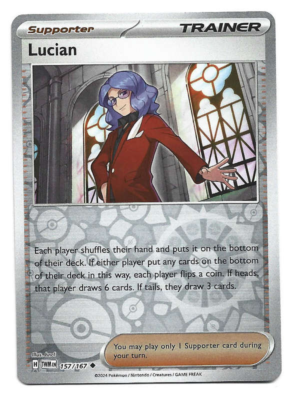 LUCIAN - REVERSE HOLO  157/167 POKEMON TCG TWILIGHT MASQUERADE TRADING CARD