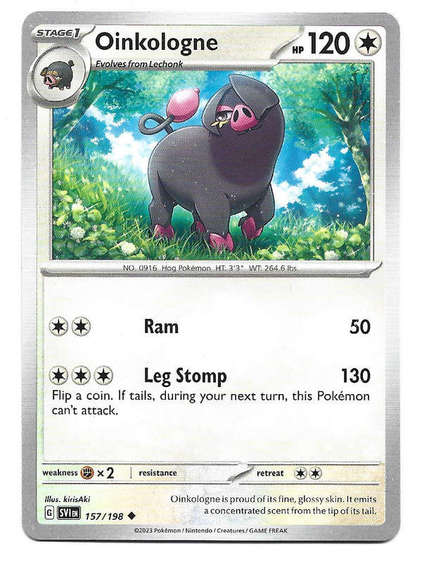 OINKOLOGNE - COMMON  157/198  POKEMON TCG SCARLET & VIOLET TRADING CARD