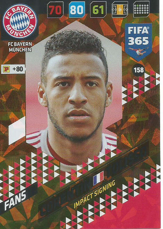 CORENTIN TOLISSO - PANINI FIFA 365 COLLECTION 2018  - FOIL `IMPACT SIGNING` TRADING CARD 158