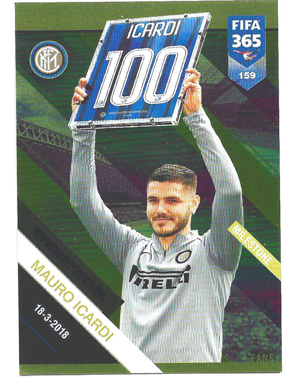 MAURO ICARDI - PANINI FIFA 365 2019 COLLECTION - FOIL `FANS FAVOURITE` TRADING CARD 159