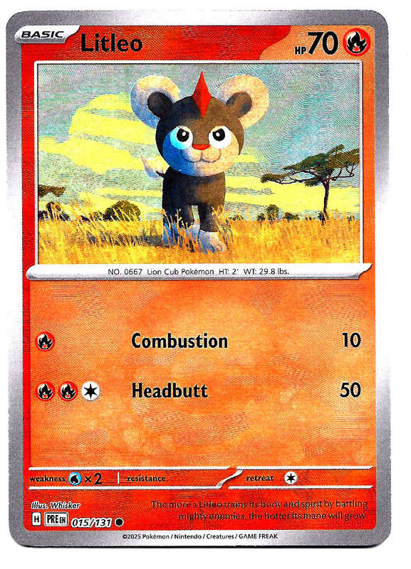 LITLEO - R/HOLO POKE BALL PATTERN  15/131  POKEMON PRISMATIC EVOLUTIONS TRADING CARD