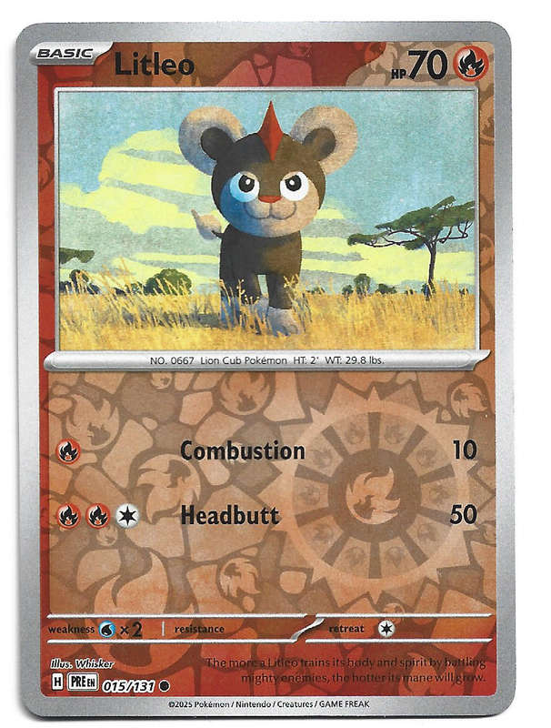 LITLEO  - REVERSE HOLO  15/131  POKEMON PRISMATIC EVOLUTIONS TRADING CARD