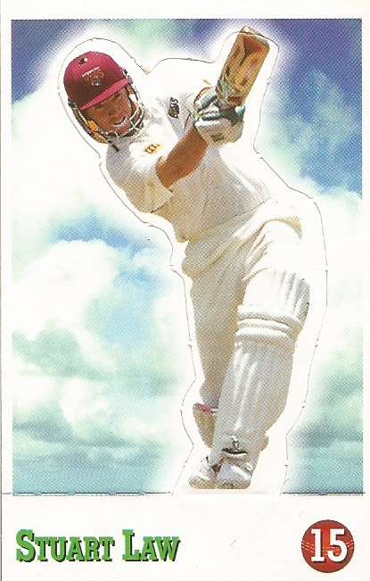 STUART LAW - SELECT CRICKET 1997/98 STICKER COLLECTION - RARE "POP-UP" TRADING CARD 15
