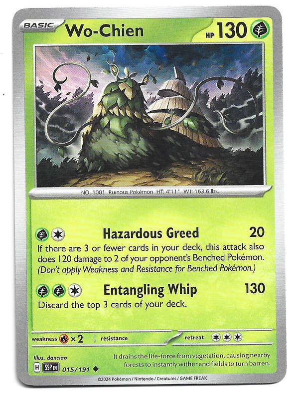 WO-CHIEN  - COMMON  15/191 POKEMON TCG SURGING SPARKS TRADING CARD