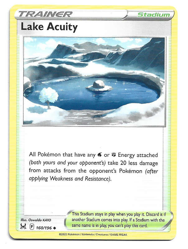 LAKE ACUITY - POKEMON TCG LOST ORIGIN  160/196 COMMON TRADING CARD