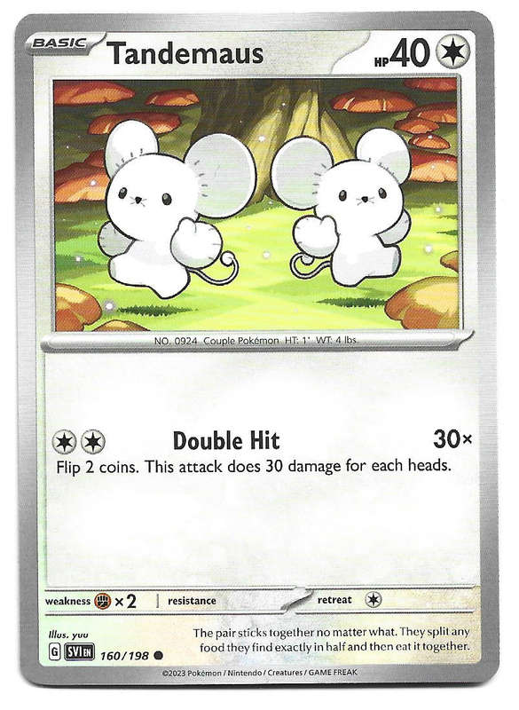TANDEMAUS - COMMON   160/198 POKEMON TCG SCARLET & VIOLET TRADING CARD