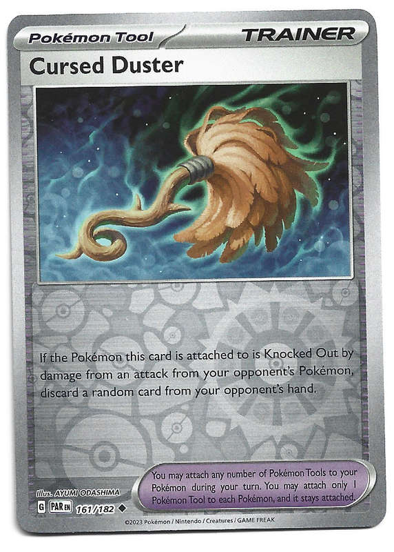 CURSED DUSTER  -   REVERSE HOLO POKEMON PARADOX RIFT   161/182 TRADING CARD