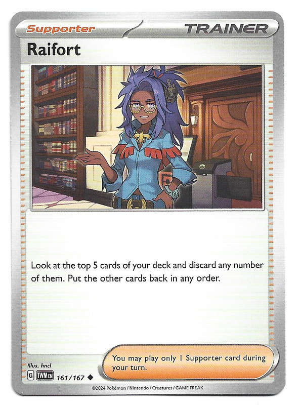 RAIFORT - POKEMON TWILIGHT MASQUERADE COMMON  161/167 TRADING CARD