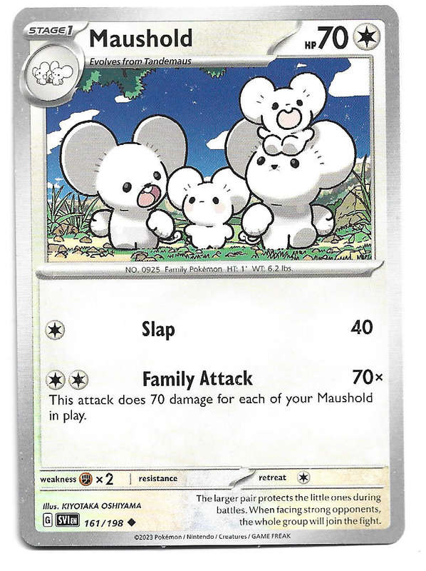 MAUSHOLD - COMMON  161/198  POKEMON TCG SCARLET & VIOLET TRADING CARD
