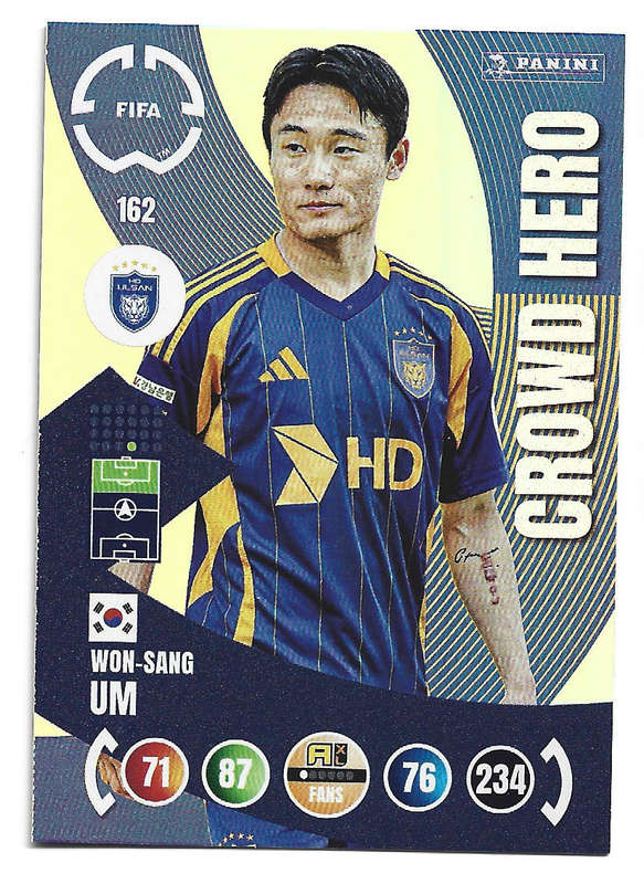 WON SANG UM - PANINI CLUB WORLD CUP 2025 - FOIL CROWD HERO TRADING CARD 162