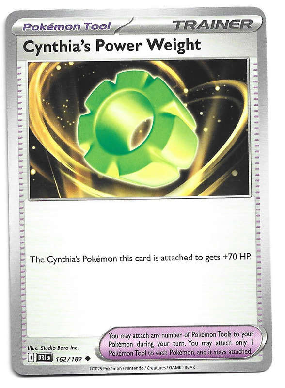 CYNTHIA's POWER WEIGHT - COMMON  162/182  POKEMON TCG DESTINED RIVALS TRADING CARD