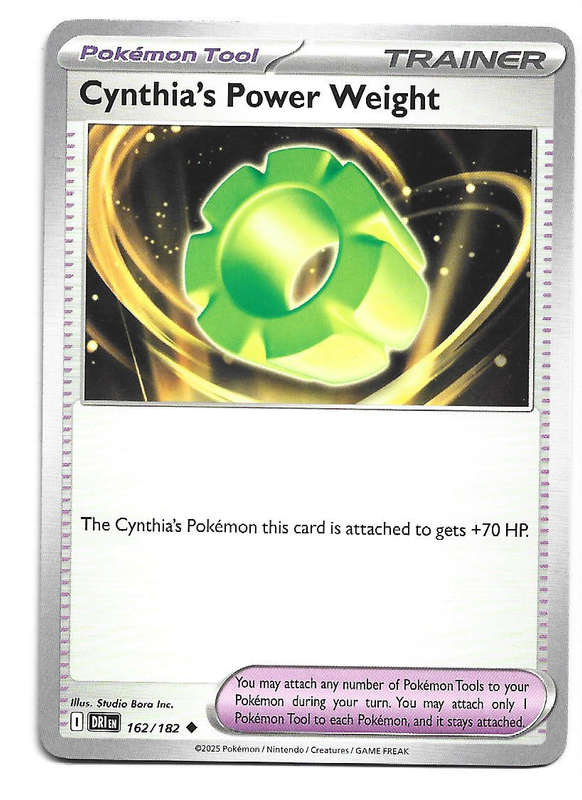 CYNTHIA's POWER WEIGHT - UNCOMMON  162/182  POKEMON TCG DESTINED RIVALS TRADING CARD