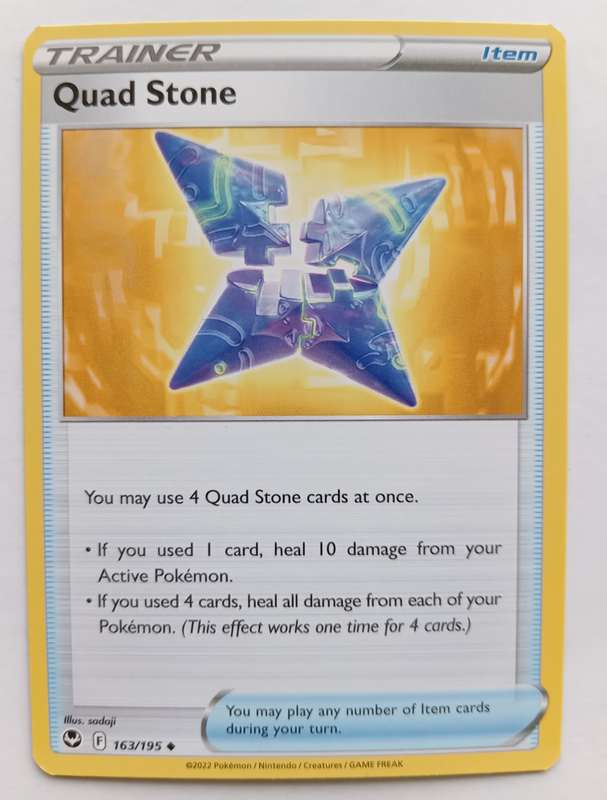 POKEMON CARD -  QUAD STONE  163/195 SILVER TEMPEST TRAINER CARD - MINT