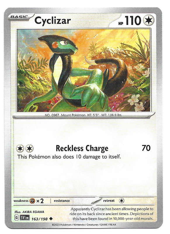 CYCLIZAR - POKEMON SCARLET & VIOLET  163/198 UNCOMMON TRADING CARD