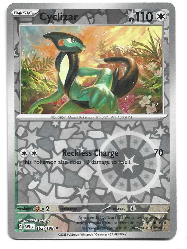 CYCLIZAR - REVERSE HOLO  163/198 POKEMON TCG SCARLET & VIOLET TRADING CARD