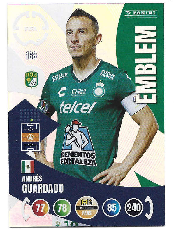 ANDRES GUARDADO - PANINI CLUB WORLD CUP 2025 - FOIL EMBLEM TRADING CARD 163