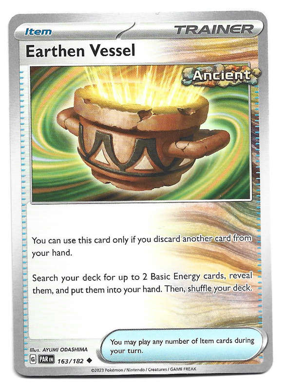 EARTHEN VESSEL - UNCOMMON  163/182 POKEMON TCG PARADOX RIFT TRADING CARD