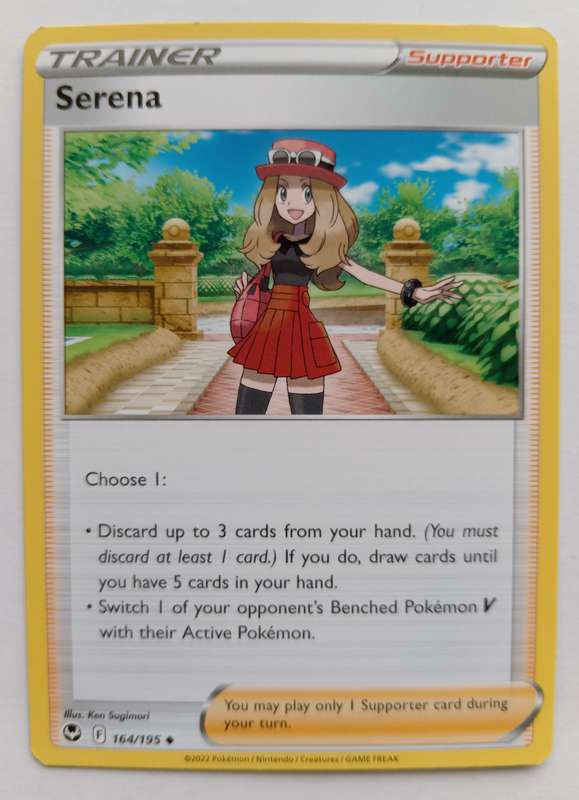 POKEMON CARD -  SERENA  164/195 SILVER TEMPEST TRAINER CARD - MINT
