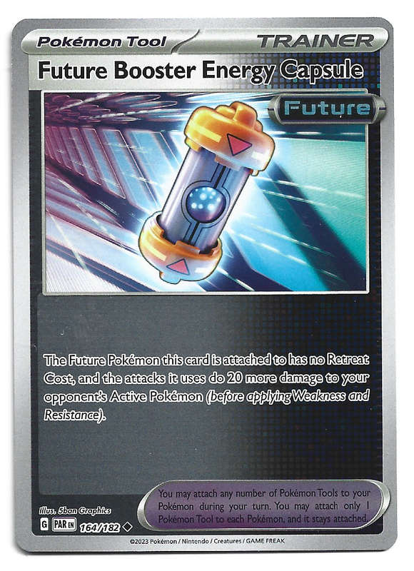 POKEMON CARD - FUTURE BOOSTER ENERGY CAPSULE  164/182 REVERSE HOLO PARADOX RIFT TRADING CARD - MINT
