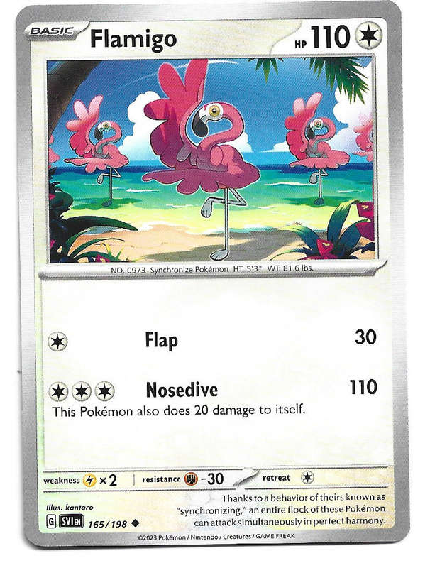 FLAMINGO - COMMON  165/198  POKEMON TCG SCARLET & VIOLET TRADING CARD