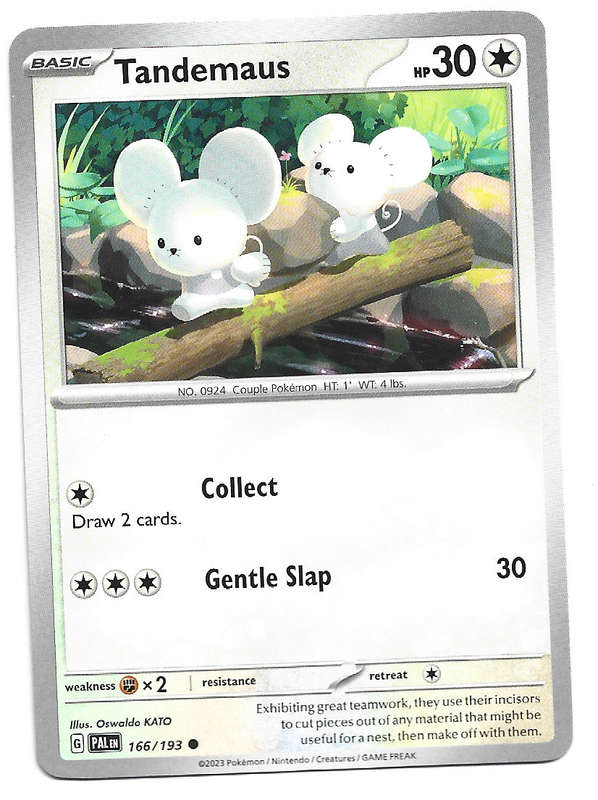 POKEMON CARD - TANDEMAUS  166/193 COMMON PALDEA EVOLVED 2023 TRADING CARD - MINT