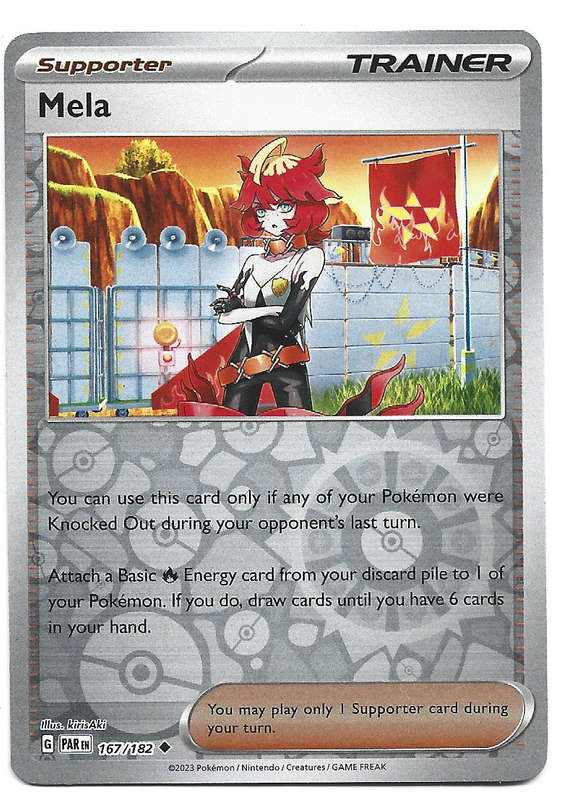 MELA  -   REVERSE HOLO POKEMON PARADOX RIFT   167/182 TRADING CARD