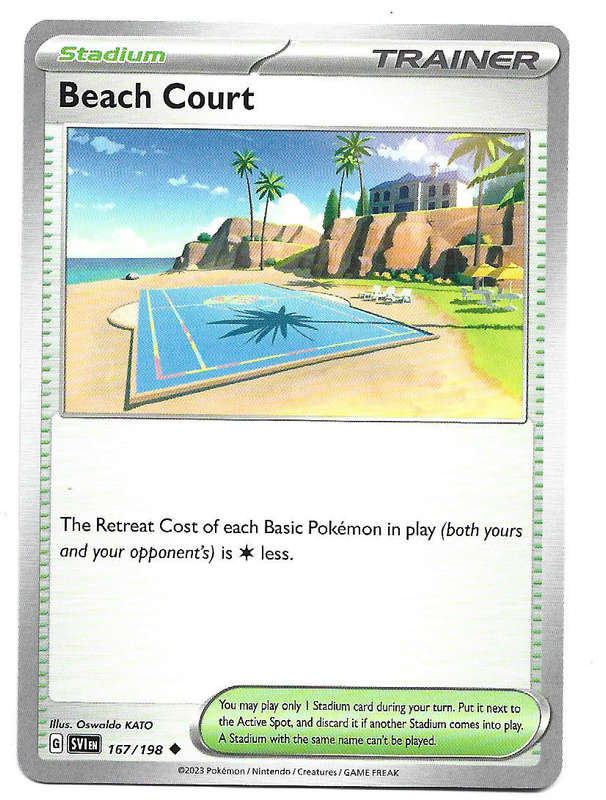 BEACH COURT - COMMON  167/198  POKEMON TCG SCARLET & VIOLET TRADING CARD