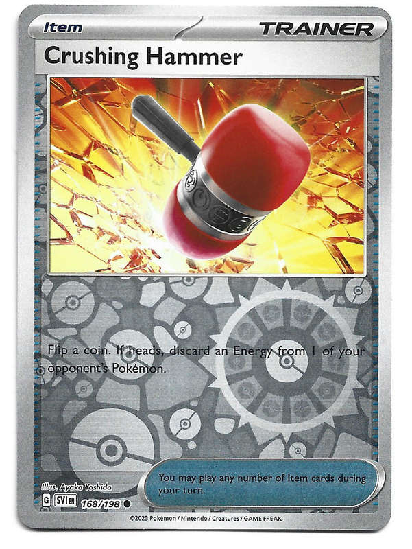 CRUSHING HAMMER - REVERSE HOLO  168/198 POKEMON TCG SCARLET & VIOLET TRADING CARD