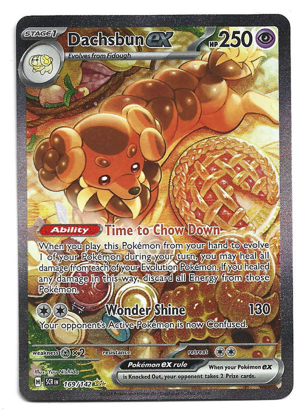 DACHSBUN EX -  FULL ART ILLUSTRATION HOLO  169/142 POKEMON TCG STELLAR CROWN TRADING CARD