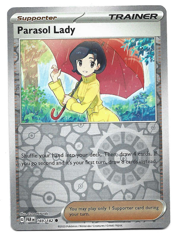 PARASOL LADY  169/182  REVERSE HOLO PARADOX RIFT POKEMON TRADING CARD