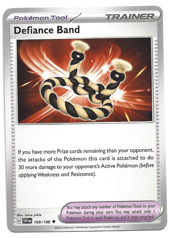 DEFIANCE BAND - UNCOMMON  169/198 POKEMON TCG SCARLET & VIOLET TRADING CARD