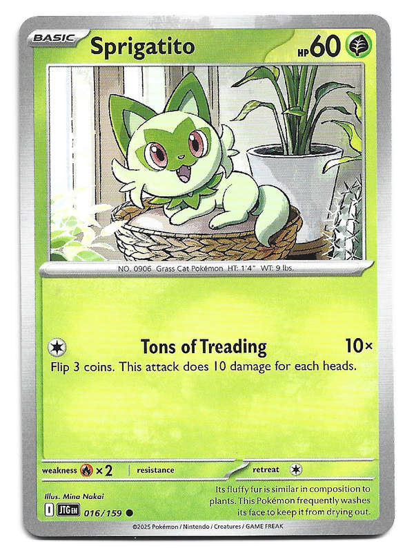 SPRIGATITO - COMMON  16/159 POKEMON TCG JOURNEY TOGETHER TRADING CARD